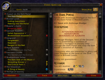 Extended Quest Log vanilla wow addon