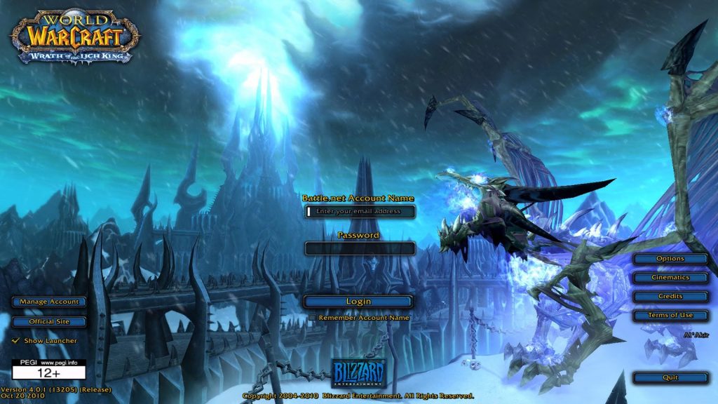 wotlk 335a client login screen